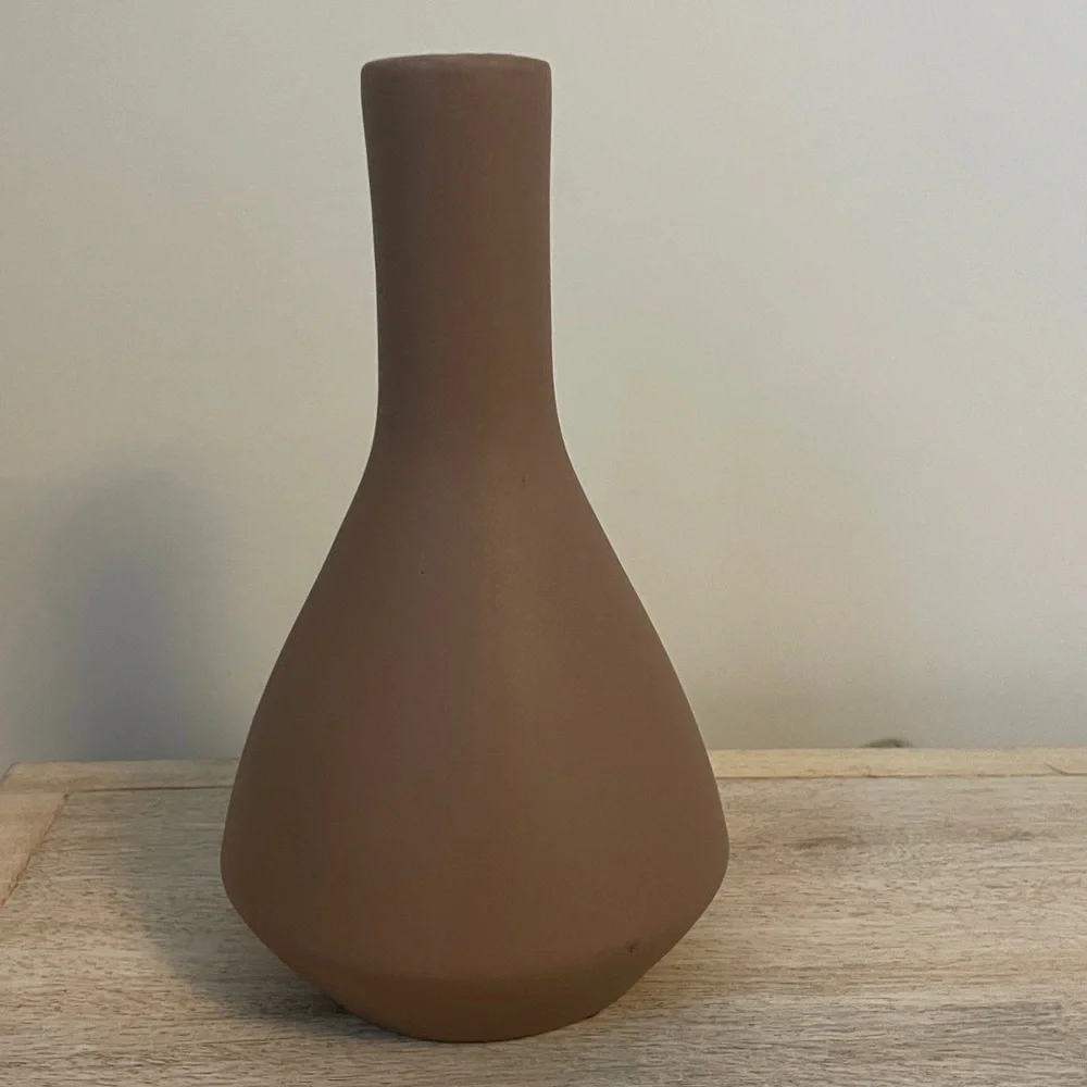 West Elm Brown Ceramic Vase